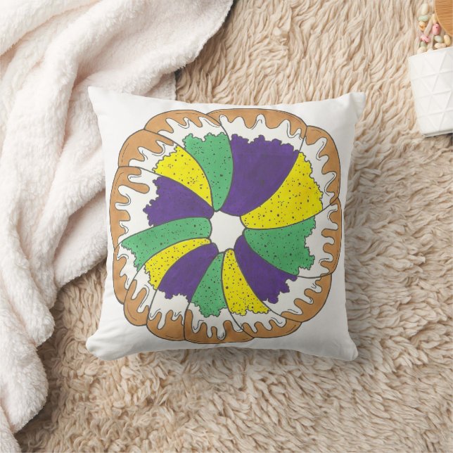 Coussin Carnaval King Cake New Orleans NOLA Mardi Gras (Couverture)