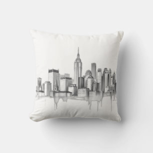 Coussin Carnet de carbone urbain Skyline Sketch
