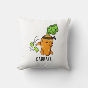 Coussin Carotte drôle Carotte Karate Pun