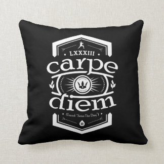 Coussin Carpe Diem - carreau carré - noir