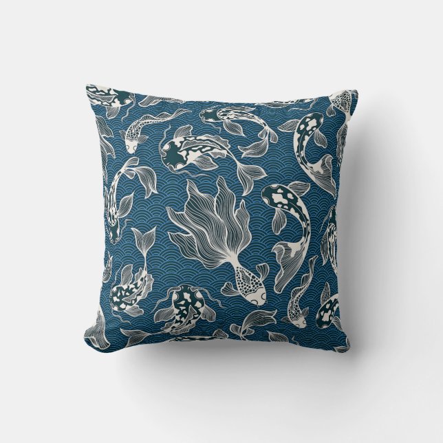 Coussin Carpe Koï Japonaise (Recto)