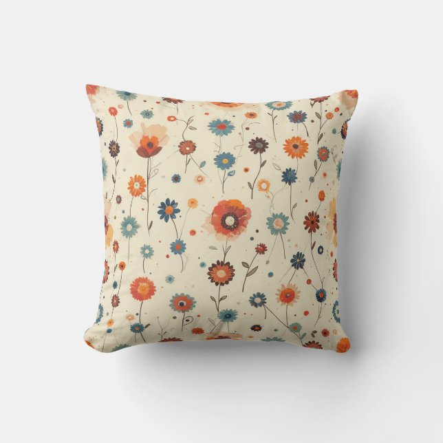 Coussin Carré à fleurs vintages. ver2 (Recto)