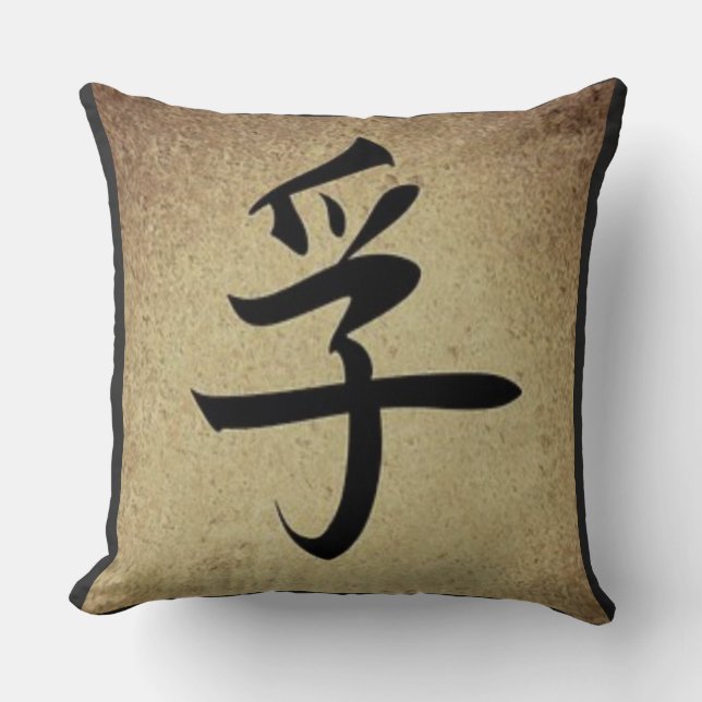 Coussin Carré asiatique de thème de symbole chinois de (Recto)