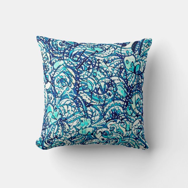 Coussin carré astral eau (Recto)