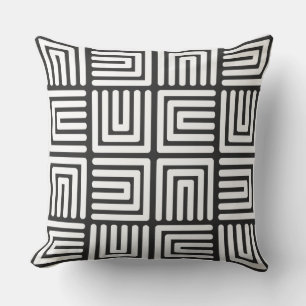 Coussin Carré blanc gris charbon
