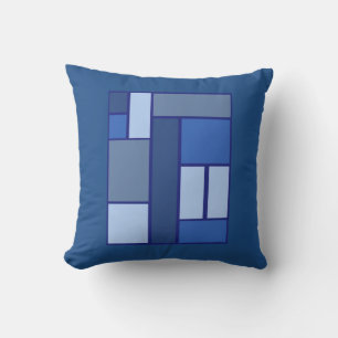 Coussin Carré bleu géométrique - forme et couleur d'émotio