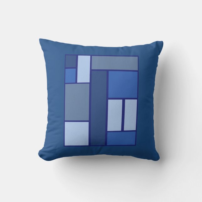 Coussin Carré bleu géométrique - forme et couleur d'émotio (Recto)