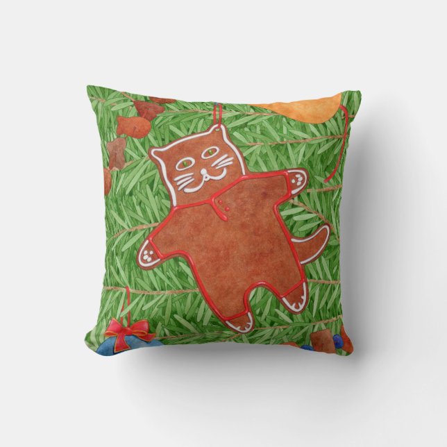 COUSSIN CARRÉ CHAT EN PAIN D'ÉPICE (Recto)