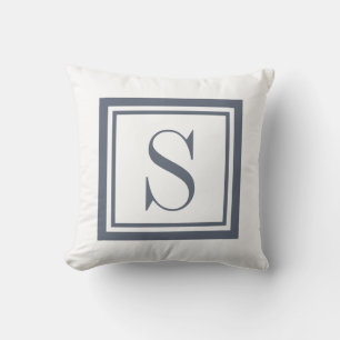 Coussin Carré classique simple Monogram Grey