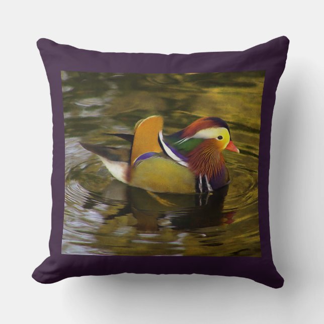 Coussin Carré couleur mandarin canard violet (Recto)