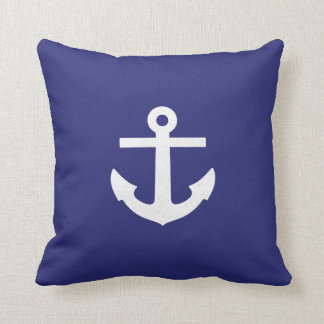 Coussin carré d'Ancre de bleu marine