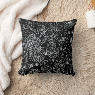 Coussin Carré d'art botanique en ligne « Whispers of Natur