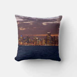 Coussin carré de Chicago Skyline
