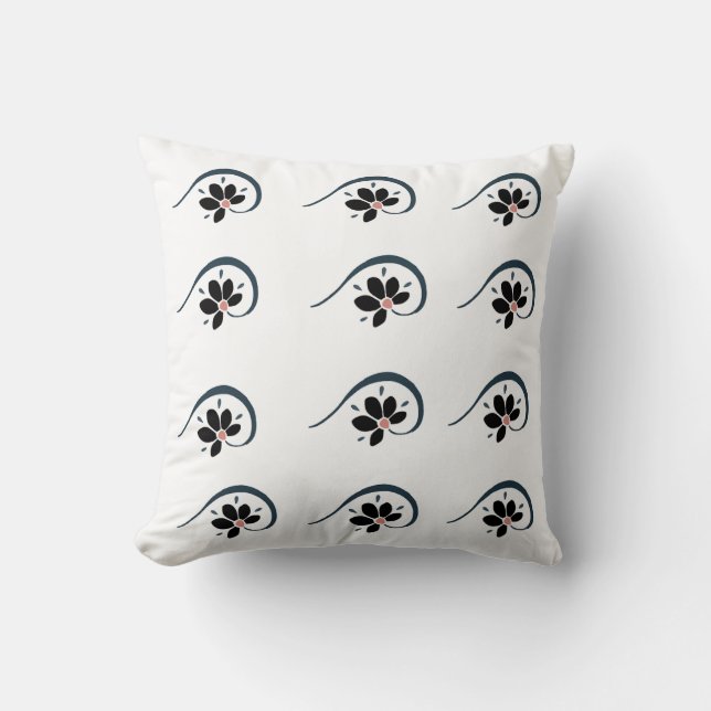 Coussin carré de fleur monochromatique – Flora élé (Recto)