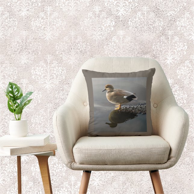 Coussin Carré de Gadwell Duck Taupe (Créateur téléchargé)