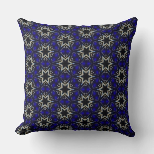 Coussin Carré de glace bleu cool avec Etoile Design Jeter  (Recto)