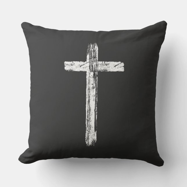 Coussin Carré de grunge chrétien  (Recto)