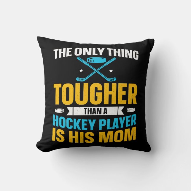 Coussin Carré de la mère de hockey dur (Recto)