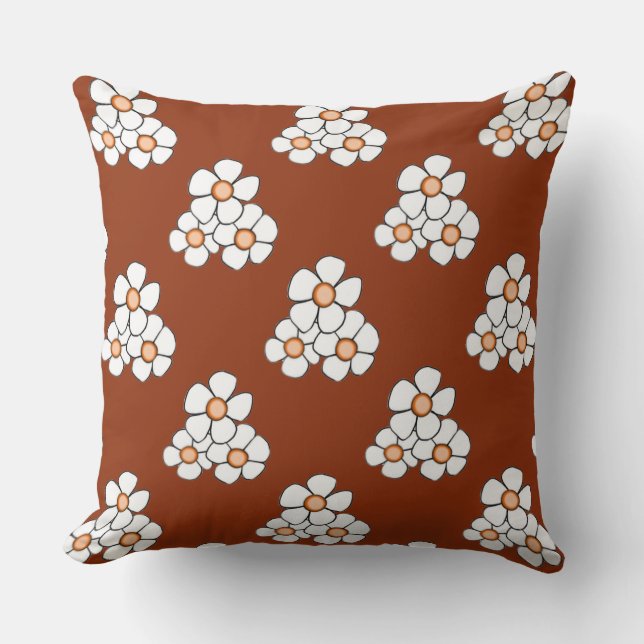 Coussin Carré de marguerite orange (Recto)