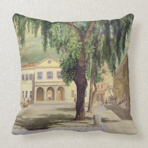 Coussin Carré de message publicitaire, la bibliothèque