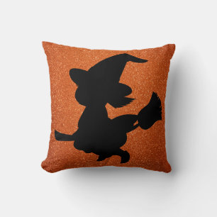Coussin Carré de Parties scintillant Little Witch Orange F