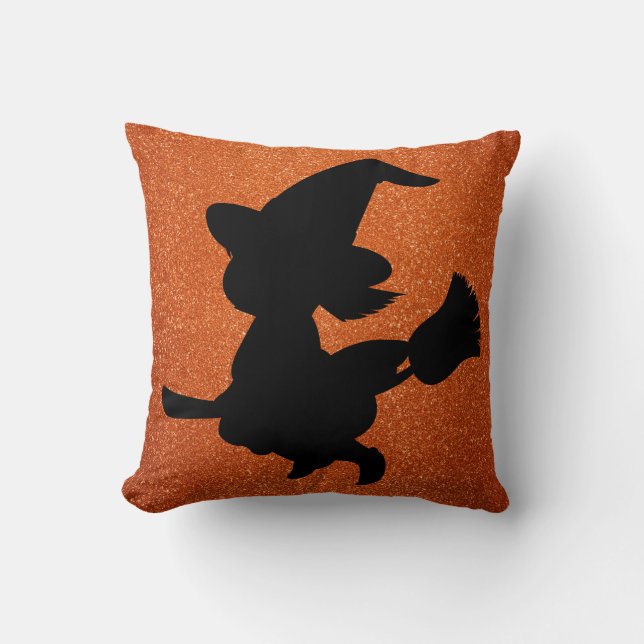 Coussin Carré de Parties scintillant Little Witch Orange F (Recto)