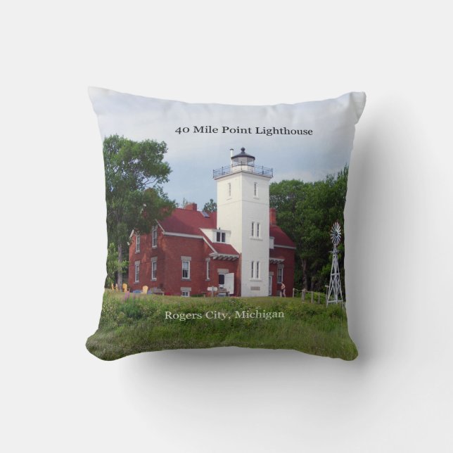 coussin carré de phare de 40 Mile Point (Recto)