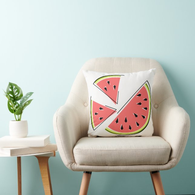 Coussin Carré de pièces de pastèque (Chaise)