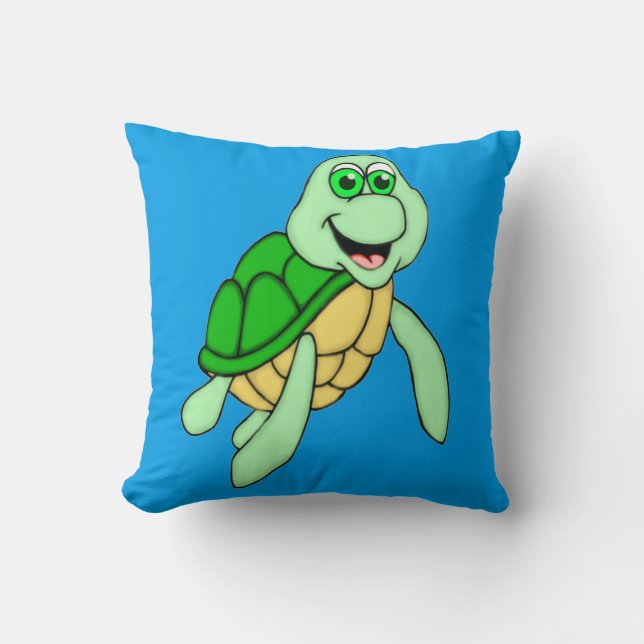Coussin Carré de tortue rapide (Recto)