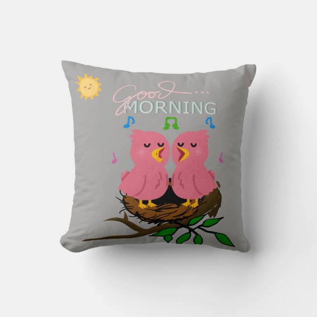 Coussin Carré de Tweeting Birds (Recto)