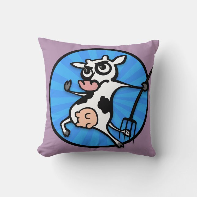 Coussin Carré DE VACHE DE DESSIN FUNNY JETER PILLOW (Recto)