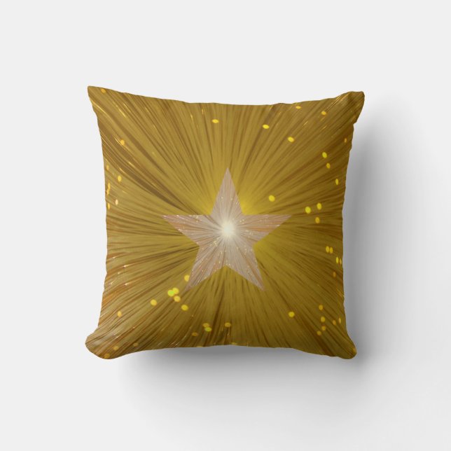 Coussin Carré d'oreiller à jet imprimé Gold Star (Recto)