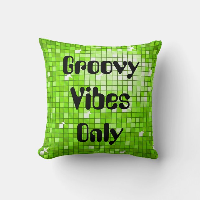 Coussin Carré d'oreiller à jetons Super vert Disco Carreau (Recto)