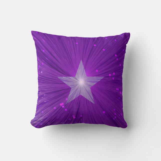 Coussin Carré d'oreiller à lancer imprimé Purple Star (Recto)