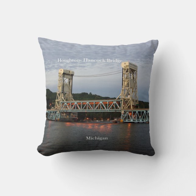 Coussin carré double face du pont Houghton Hancock (Recto)