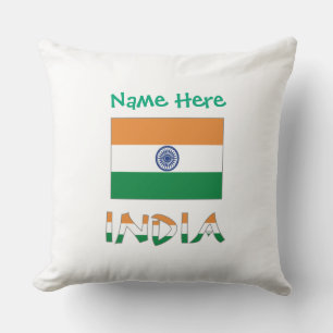 Coussin Carré du drapeau indien personnalisé