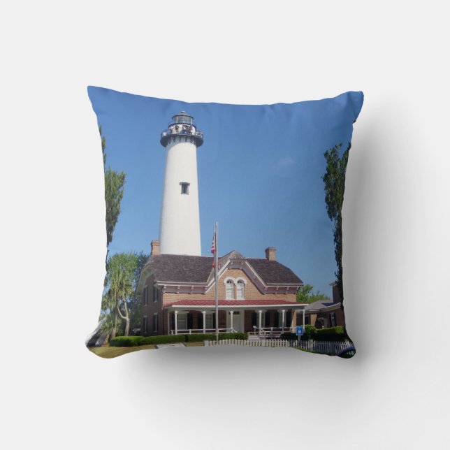 Coussin Carré du phare de St. Simons (Recto)