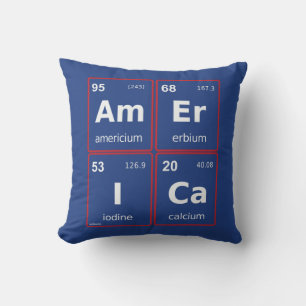 Coussin Carré du tableau périodique AMERICA