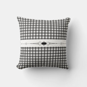 Coussin carré élégant noir et blanc