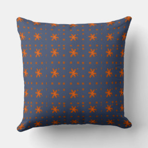 Coussin Carré Floral officiel Conundrum Bleu Orange