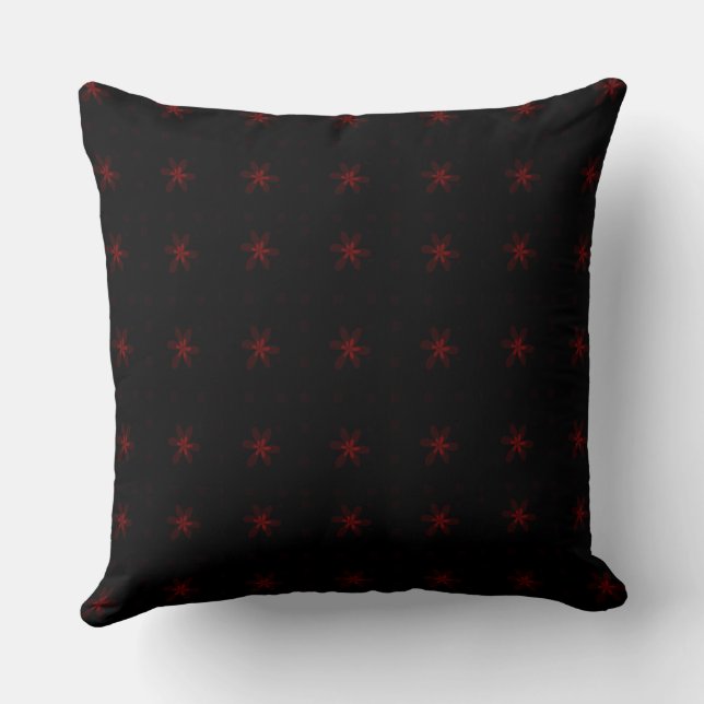 Coussin Carré floral officiel énigme noir rouge (Verso)