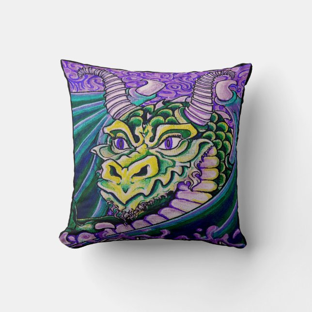 coussin (carré) haut étroit de dragon (Recto)