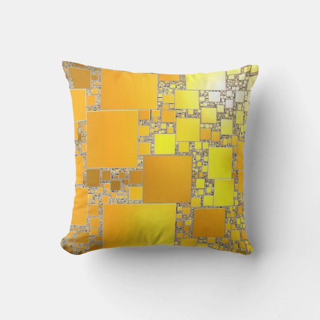 Coussin carré jaune et orange (Recto)