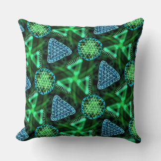 Coussin carré Jimette Design bleu et vert