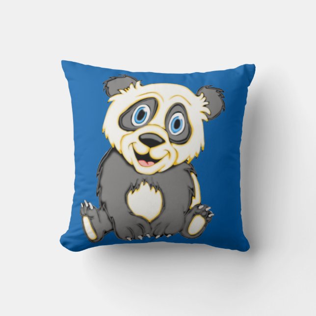Coussin Carré Panda souriant (Recto)