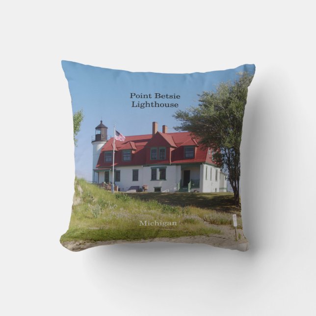 Coussin carré Point Betsie Lighthouse (Recto)