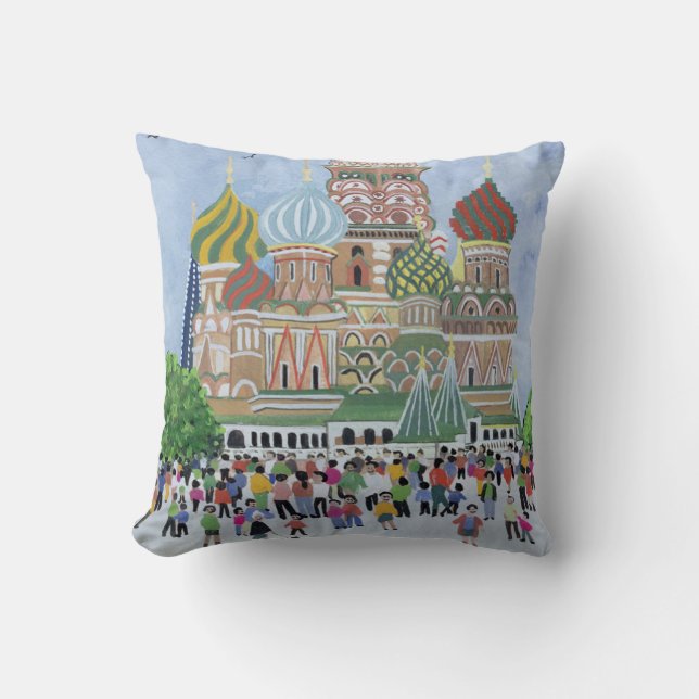 Coussin Carré rouge 1995 de cathédrale de St Basil (Recto)