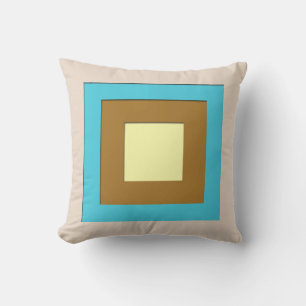 Coussin Carré stratifié du milieu du siècle - taupe & turq