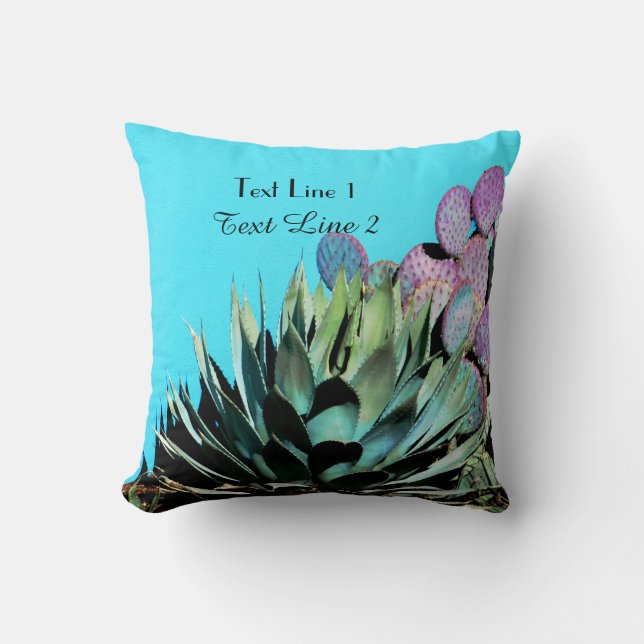 Coussin Carré Turquoise du sud-ouest de l'Agave Purple Cac (Recto)