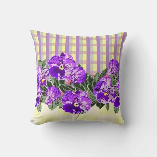 Coussin Carré vintage Pansy (Recto)